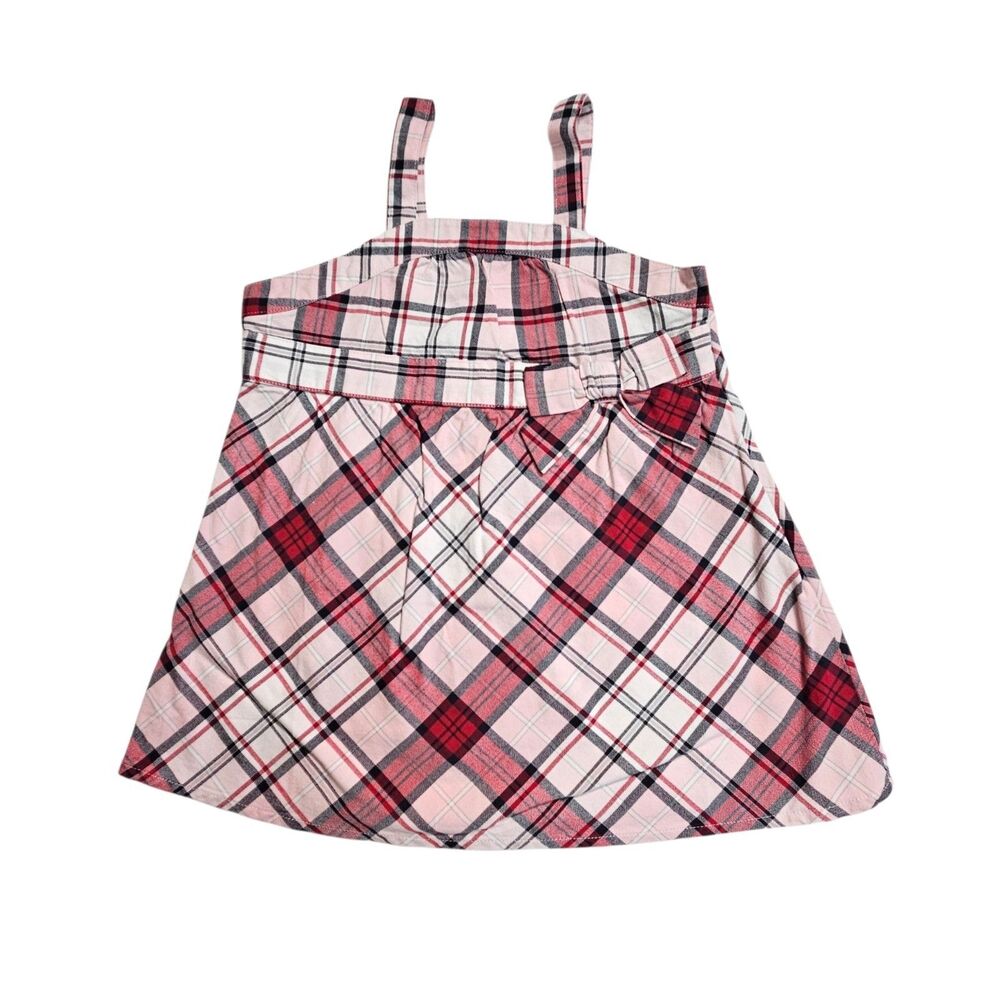 Vintage Gymboree Top Girls Size 5 Pink Plaid Rock Star Swing Tank With Bow NWT